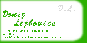 doniz lejbovics business card